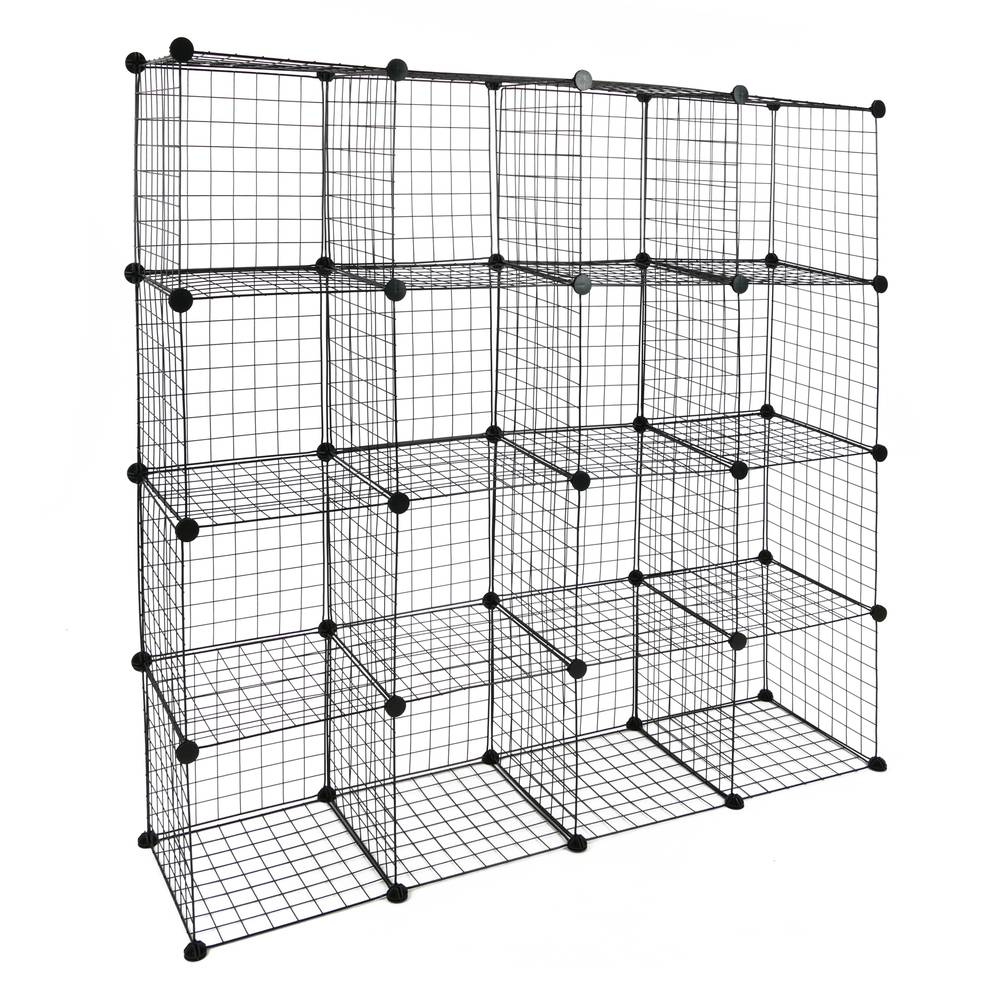 Armari organitzador modular Estanteries de 16 cubs de 35x35cm metall negre