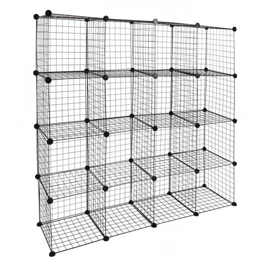 Armari organitzador modular Estanteries de 16 cubs de 35x35cm metall negre