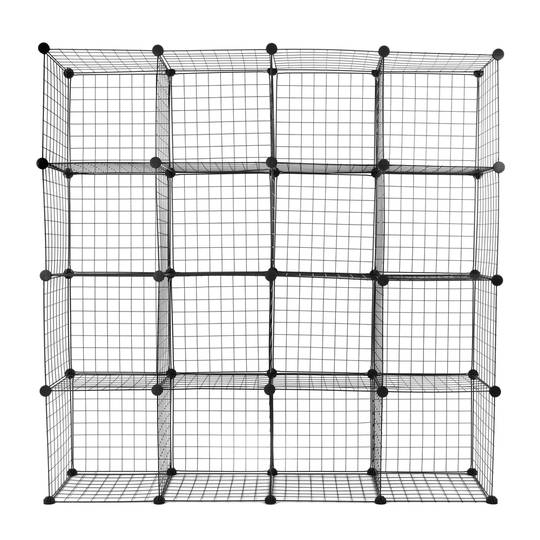Armari organitzador modular Estanteries de 16 cubs de 35x35cm metall negre