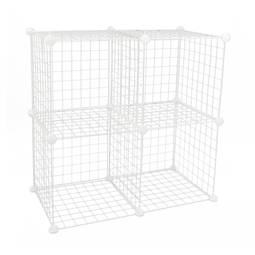 Armadio guardaroba scaffale modulare di 4 cubi 35x35cm metallo bianco