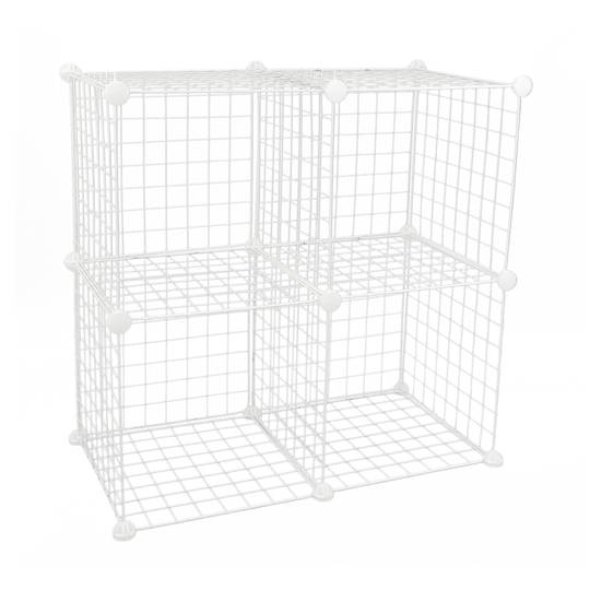 Armadio guardaroba scaffale modulare di 4 cubi 35x35cm metallo bianco