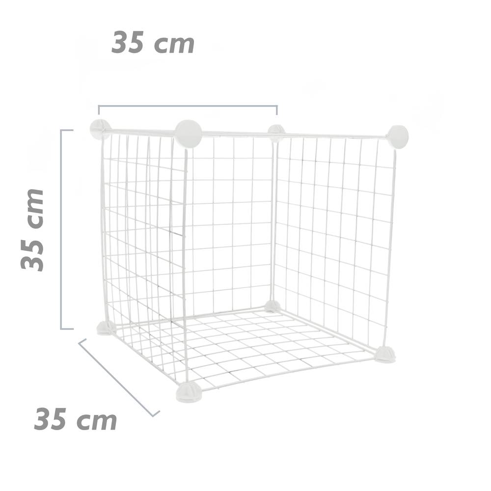 Armadio guardaroba scaffale modulare di 4 cubi 35x35cm metallo bianco