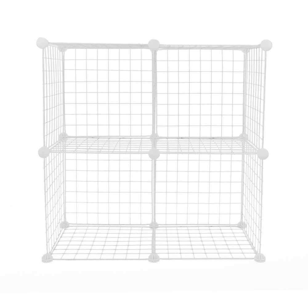 Armadio guardaroba scaffale modulare di 4 cubi 35x35cm metallo bianco