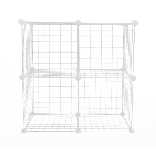 Armadio guardaroba scaffale modulare di 4 cubi 35x35cm metallo bianco