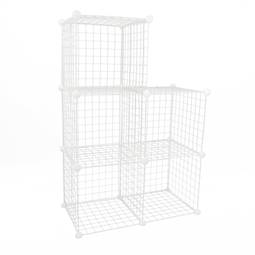 Armadio guardaroba scaffale modulare di 5 cubi 35x35cm metallo bianco
