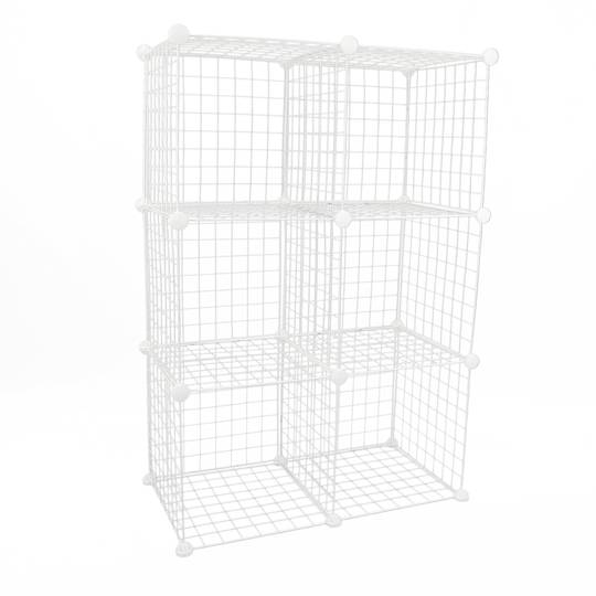 Modular shelving closet storage organizing 6 metal cube 35x35cm white