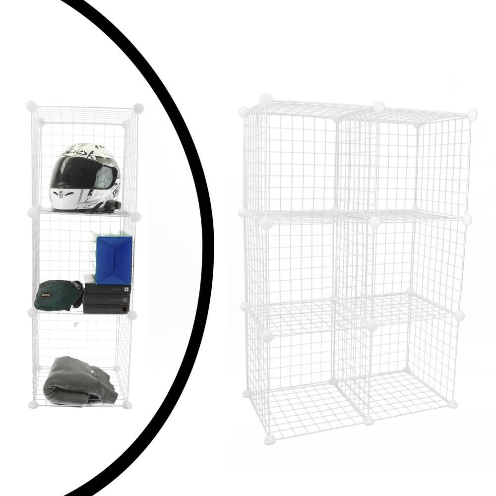 Modular shelving closet storage organizing 6 metal cube 35x35cm white