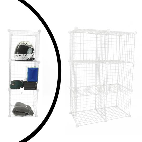 Modular shelving closet storage organizing 6 metal cube 35x35cm white