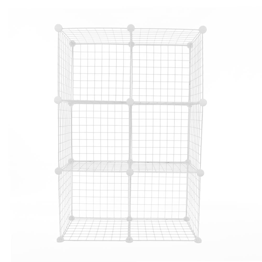 Modular shelving closet storage organizing 6 metal cube 35x35cm white