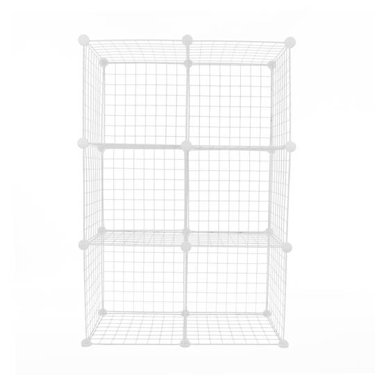 Modular shelving closet storage organizing 6 metal cube 35x35cm white