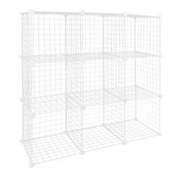 Armadio guardaroba scaffale modulare di 9 cubi 35x35cm metallo bianco