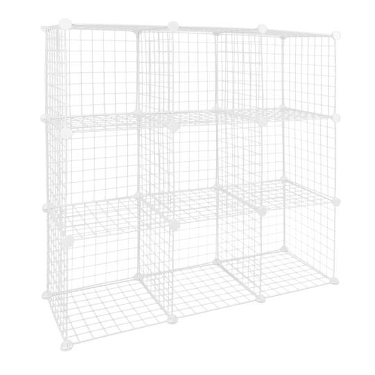 Armadio guardaroba scaffale modulare di 9 cubi 35x35cm metallo bianco