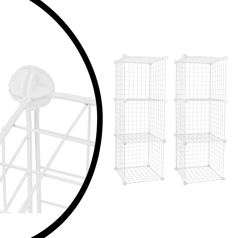 Armadio guardaroba scaffale modulare di 9 cubi 35x35cm metallo bianco