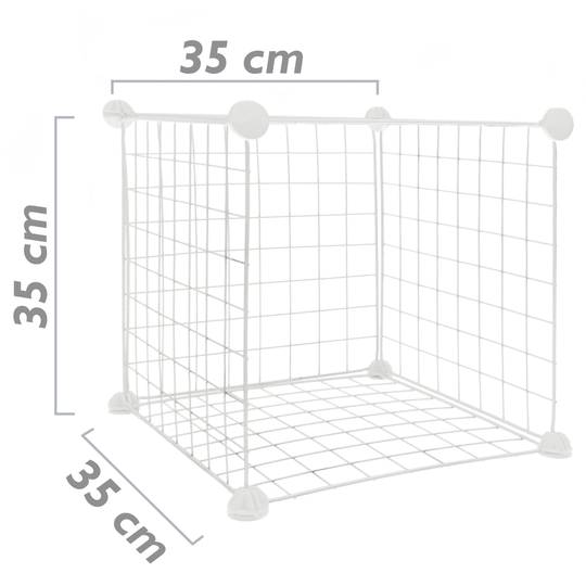 Armadio guardaroba scaffale modulare di 9 cubi 35x35cm metallo bianco