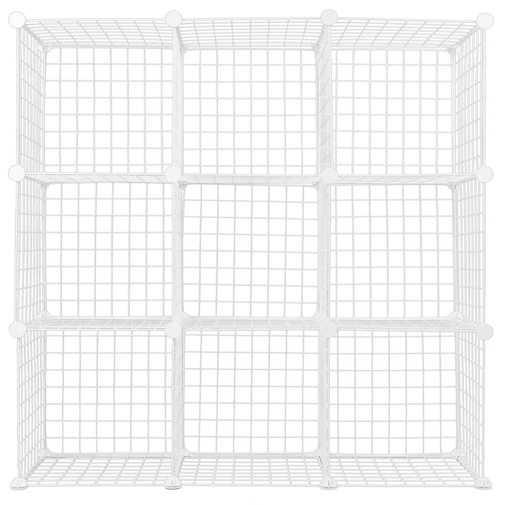Armadio guardaroba scaffale modulare di 9 cubi 35x35cm metallo bianco