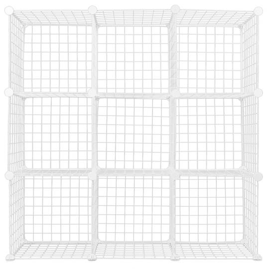 Armadio guardaroba scaffale modulare di 9 cubi 35x35cm metallo bianco