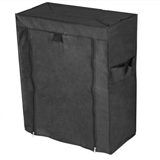 Garderobe und Schuhe Stoffschrank Faltschrank Kleiderschrank 60 x 30 x 72 cm schwarz mit Rolltore