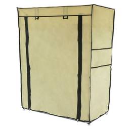 Garderobekast en schoenenrek in afneembare stof 60 x 30 x 76 cm beige met roldeur