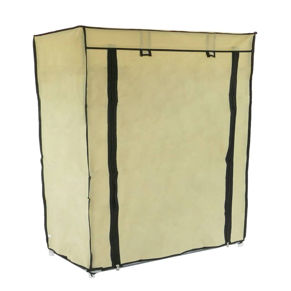 Armoire de rangement et chaussures en tissu 60 x 30 x 76 cm beige avec porte rouleau