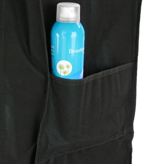 Armario ropero y zapatero de tela desmontable 60 x 30 x 93 cm negro con puerta enrollable