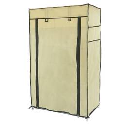 Garderobekast en schoenenrek in afneembare stof 60 x 30 x 110 cm beige met roldeur