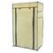 Armoire de rangement et chaussures en tissu 60 x 30 x 110 cm beige avec porte rouleau