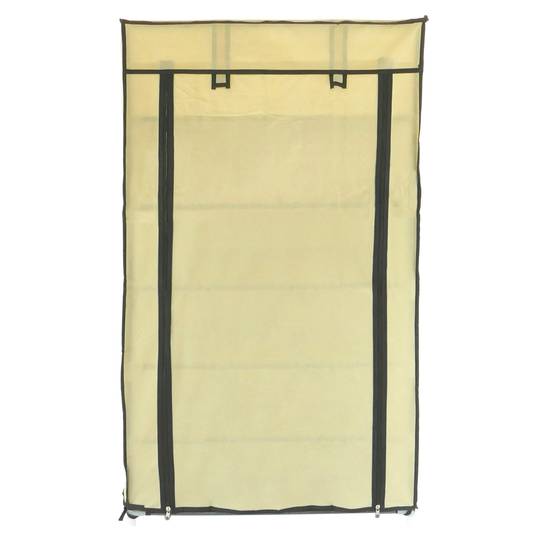 Armoire de rangement et chaussures en tissu 60 x 30 x 110 cm beige avec porte rouleau