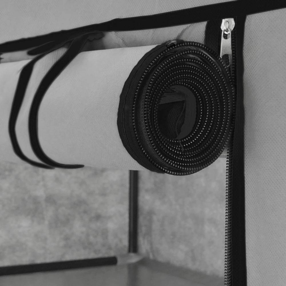 Armari rober guarda-roba i sabater de tela desmuntable 60 x 30 x 108 cm gris amb porta enrotllable