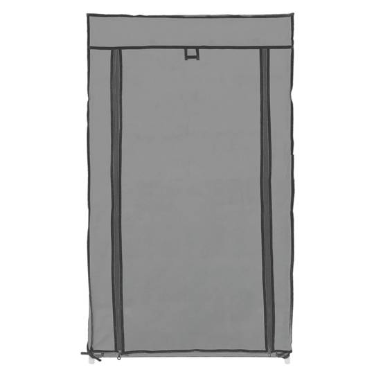 Armari rober guarda-roba i sabater de tela desmuntable 60 x 30 x 108 cm gris amb porta enrotllable