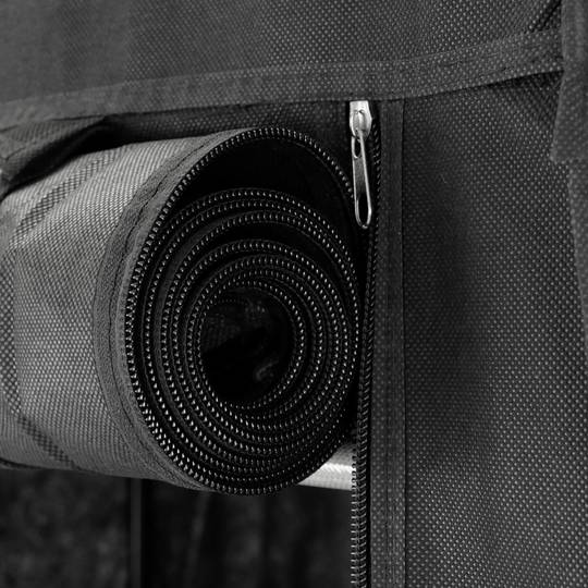 Fabric wardrobe for clothes and shoes storage and organiser 60 x 28 x 124 cm black with roll-up door