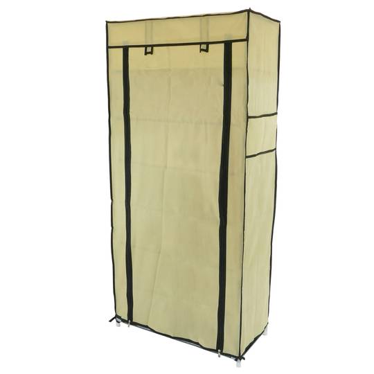 Garderobe und Schuhe Stoffschrank Faltschrank Kleiderschrank 60 x 30 x 128 cm beige mit Rolltore