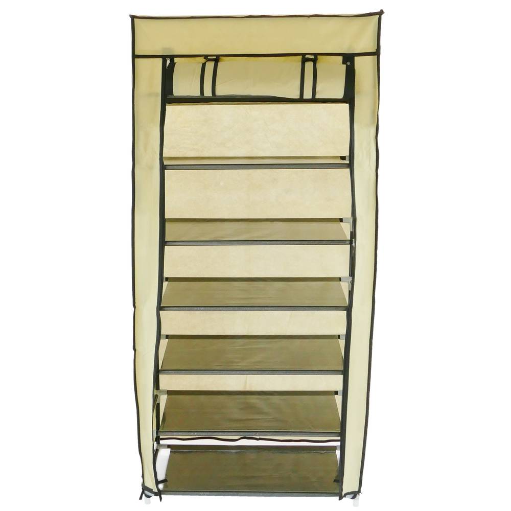 Garderobe und Schuhe Stoffschrank Faltschrank Kleiderschrank 60 x 30 x 128 cm beige mit Rolltore