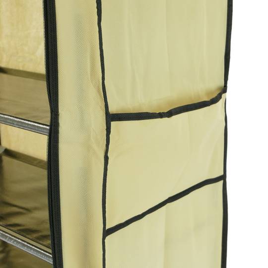 Garderobe und Schuhe Stoffschrank Faltschrank Kleiderschrank 60 x 30 x 128 cm beige mit Rolltore