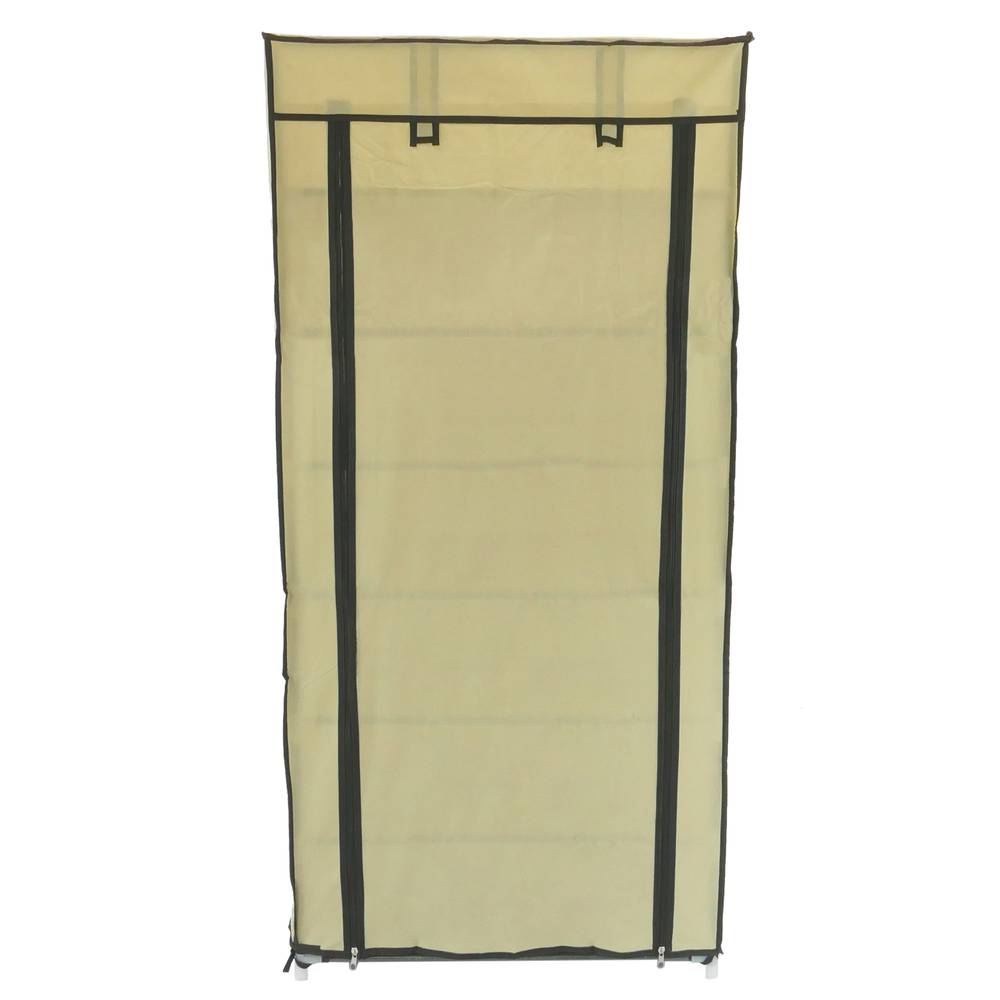 Garderobe und Schuhe Stoffschrank Faltschrank Kleiderschrank 60 x 30 x 128 cm beige mit Rolltore