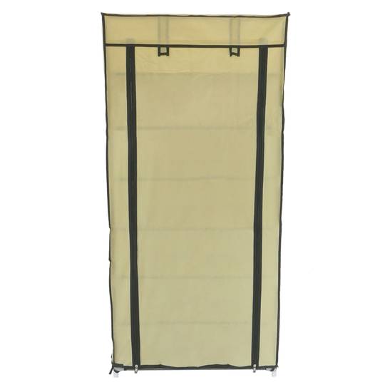 Garderobe und Schuhe Stoffschrank Faltschrank Kleiderschrank 60 x 30 x 128 cm beige mit Rolltore