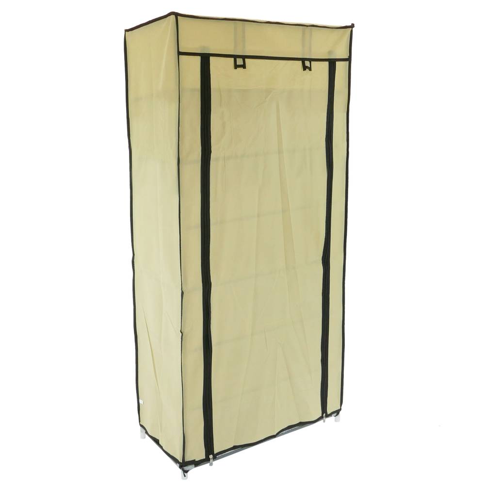 Garderobe und Schuhe Stoffschrank Faltschrank Kleiderschrank 60 x 30 x 128 cm beige mit Rolltore