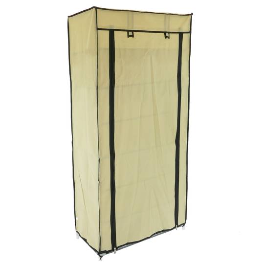 Garderobe und Schuhe Stoffschrank Faltschrank Kleiderschrank 60 x 30 x 128 cm beige mit Rolltore