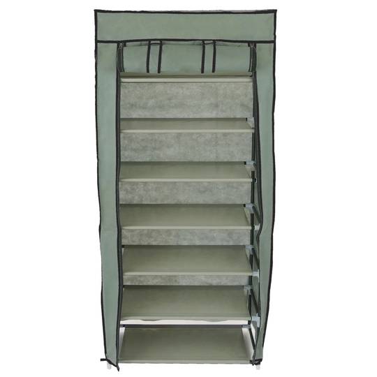 Garderobe und Schuhe Stoffschrank Faltschrank Kleiderschrank 60 x 30 x 128 cm grau mit Rolltore