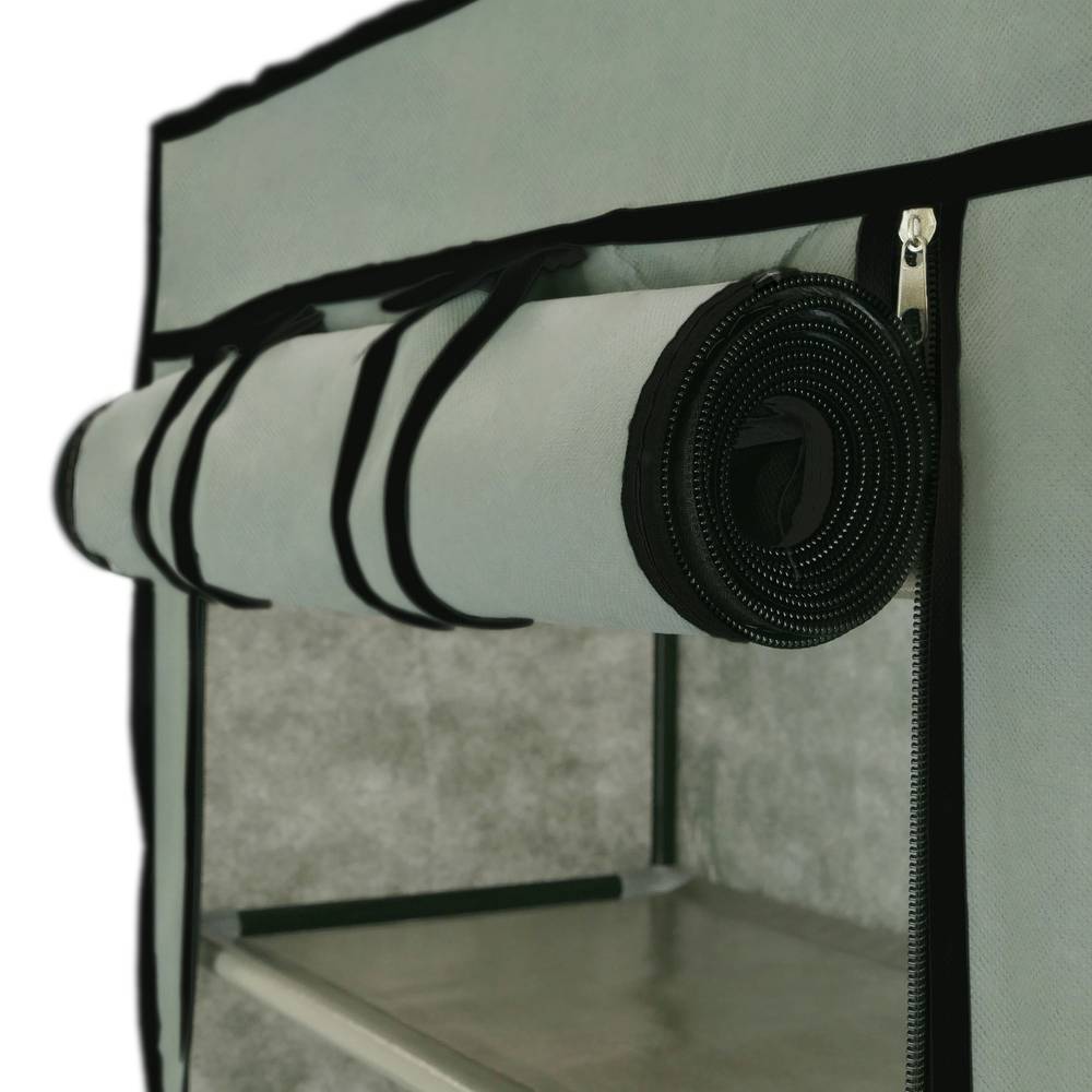 Garderobe und Schuhe Stoffschrank Faltschrank Kleiderschrank 60 x 30 x 128 cm grau mit Rolltore