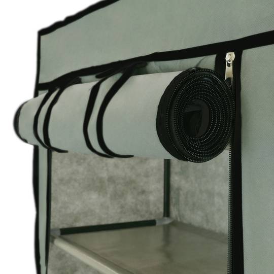 Garderobe und Schuhe Stoffschrank Faltschrank Kleiderschrank 60 x 30 x 128 cm grau mit Rolltore
