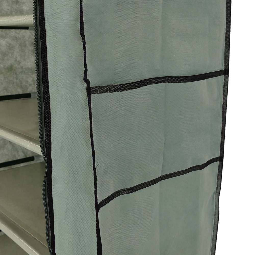 Garderobe und Schuhe Stoffschrank Faltschrank Kleiderschrank 60 x 30 x 128 cm grau mit Rolltore