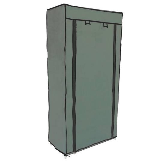 Garderobe und Schuhe Stoffschrank Faltschrank Kleiderschrank 60 x 30 x 128 cm grau mit Rolltore
