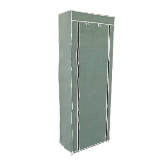 Garderobekast en schoenenrek in afneembare stof 60 x 30 x 160 cm grijs met roldeur