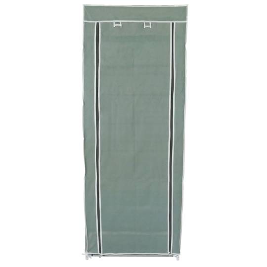 Garderobekast en schoenenrek in afneembare stof 60 x 30 x 160 cm grijs met roldeur