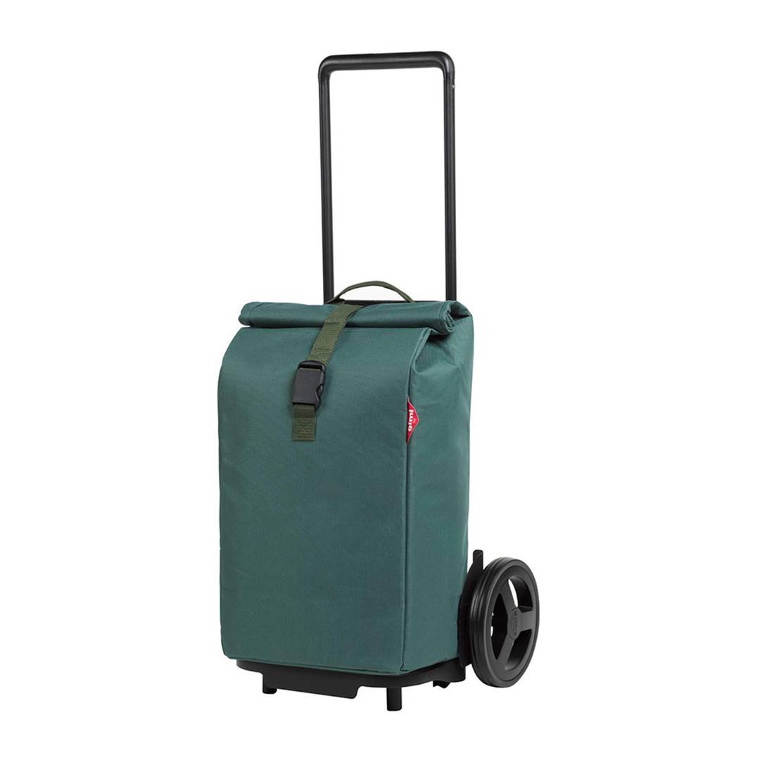 Chariot de courses pliable et étanche en polyester vert 60L