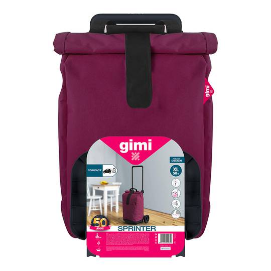 Chariot de courses pliable étanche violet 50L