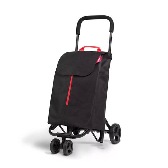 50L black polyester folding and waterproof shopping trolley
