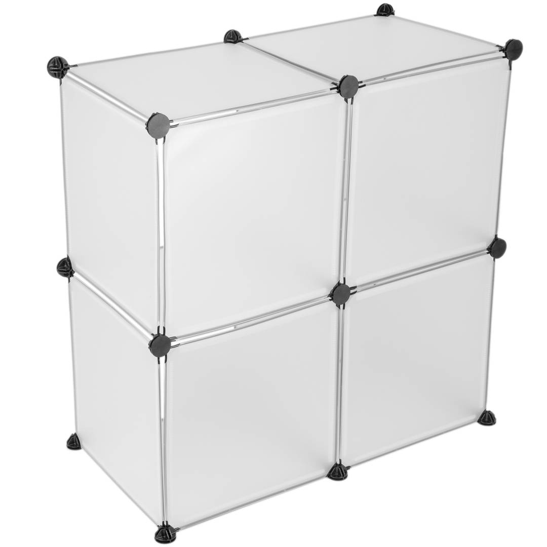 Armario organizador modular Estanterías de 4 cubos de 35x35cm plástico  blanco - Cablematic