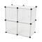 Armário organizador modular Prateleiras do 4 cubos 35x35cm de plástico branco com portas