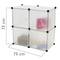 Armário organizador modular Prateleiras do 4 cubos 35x35cm de plástico branco com portas